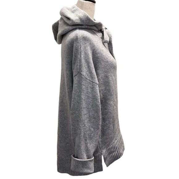 H&M L.O.G.G. Hooded Boyfriend Oversize Knit Wool Blend Sweater Womens XSMALL - Picture 3 of 12